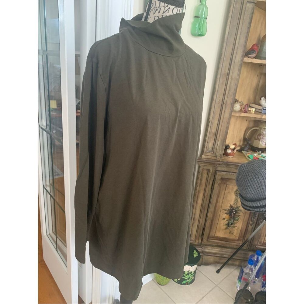 J. Jill Olive Turtleneck Long Sleeve Top